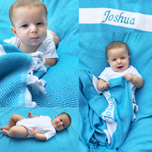 Load image into Gallery viewer, A Charming Blue Baby Clothes Bouquet &amp; Personalized Blanket