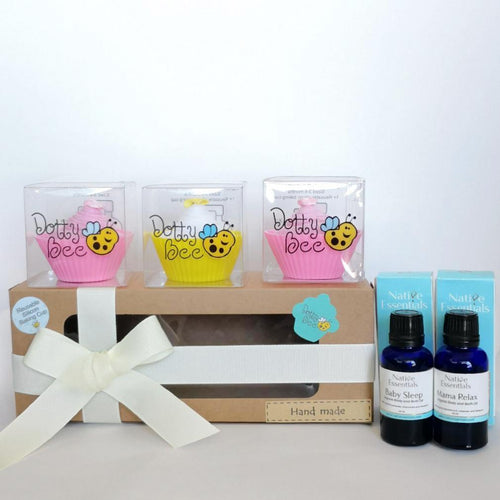 Mama & Baby - A Yummy Pink Cupcake Box with Relaxing Body & Bath Oils Gift Hamper