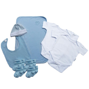 Mama & Baby - Blue Baby Clothes Bouquet and Artisan Mini Soaps Gift Hamper