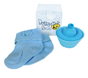 Mama & Baby - A Scrumptious Blue Cupcake Box with Relaxing Body & Bath Oils Gift Hamper