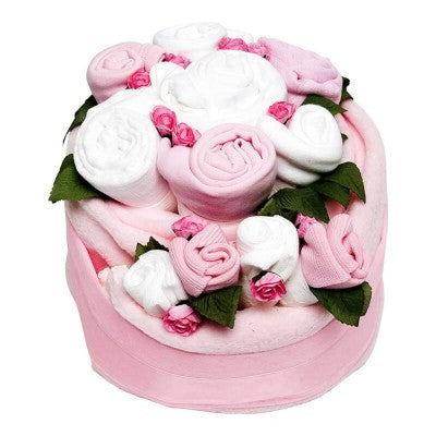 Sweet Pink Celebration Baby Clothes Cake